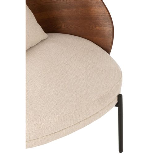 Fauteuil Lounge Design "lone" 81cm Marron et Beige