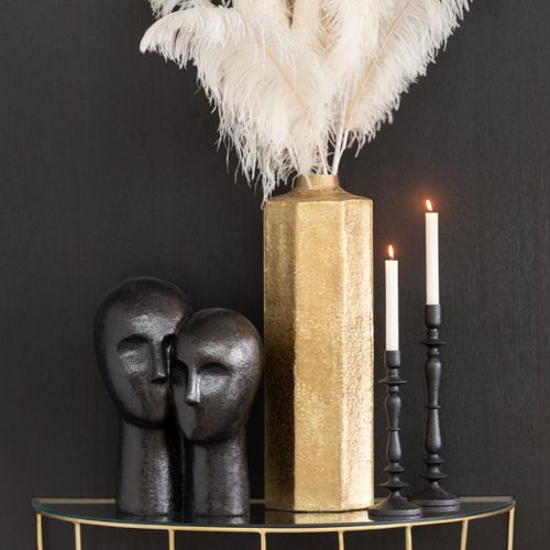 Vase Haut Déco "octogone" 55cm Doré