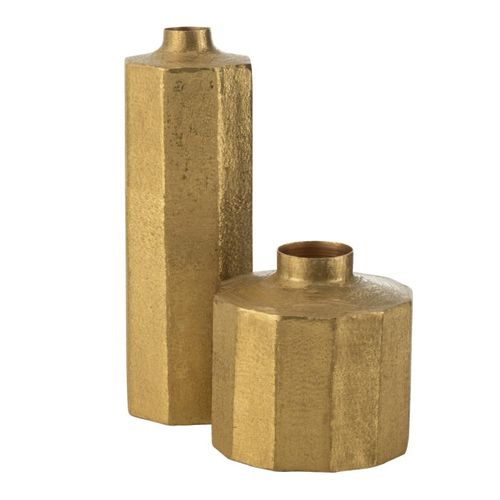 Vase Haut Déco "octogone" 55cm Doré