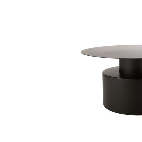 Table Basse Ronde Design En Métal Noir D80 - Monza