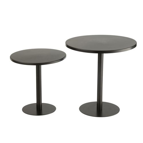 Lot De 2 Tables D'appoint En Métal "ice" 50cm Noir