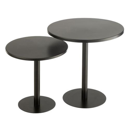 Lot De 2 Tables D'appoint En Métal "ice" 50cm Noir