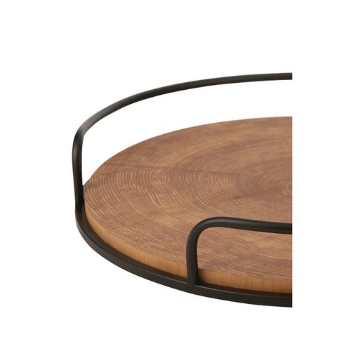 Lot De 2 Plateaux Ronds "mia" 50cm Naturel