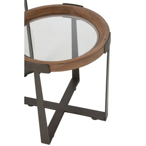 Lot De 2 Tables D'appoint En Verre "luki" 60cm Naturel