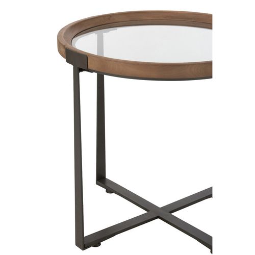 Lot De 2 Tables D'appoint En Verre "luki" 60cm Naturel