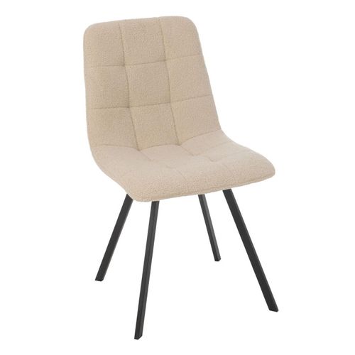 Chaise Matelassée Bouclette "clark" 85cm Blanc
