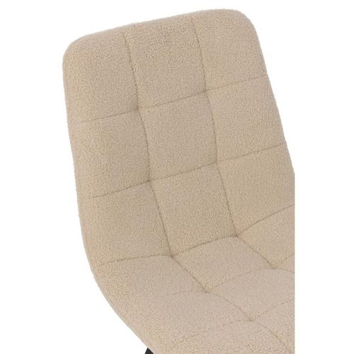 Chaise Matelassée Bouclette "clark" 85cm Blanc