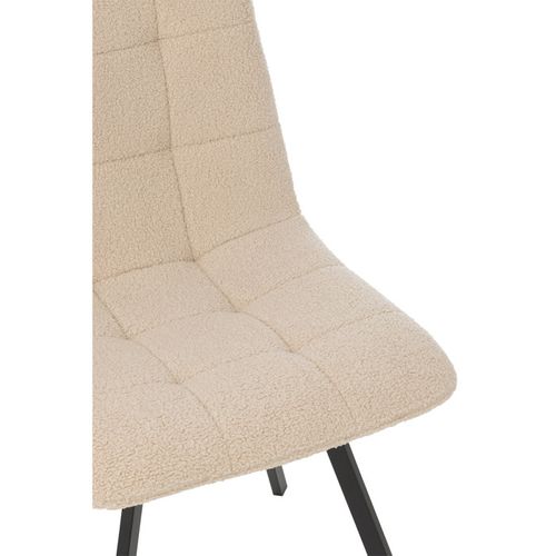 Chaise Matelassée Bouclette "clark" 85cm Blanc