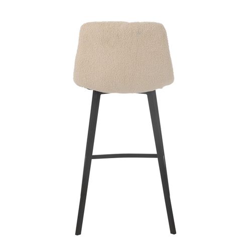 Chaise De Bar Matelassée Bouclette "kent" 95cm Blanc