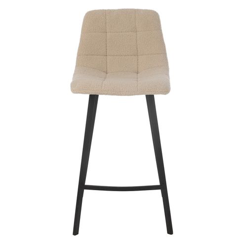 Chaise De Bar Matelassée Bouclette "kent" 95cm Blanc