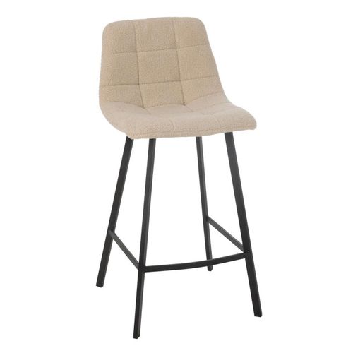 Chaise De Bar Matelassée Bouclette "kent" 95cm Blanc