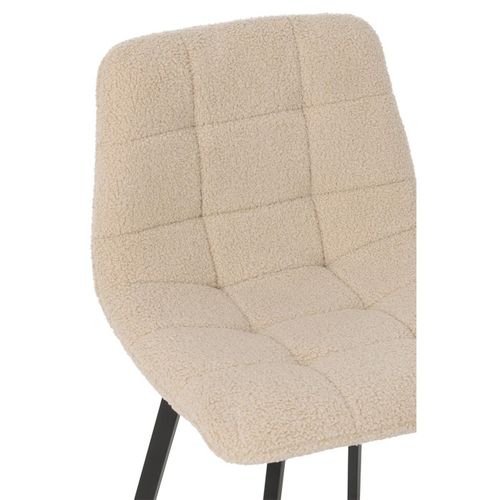 Chaise De Bar Matelassée Bouclette "kent" 95cm Blanc