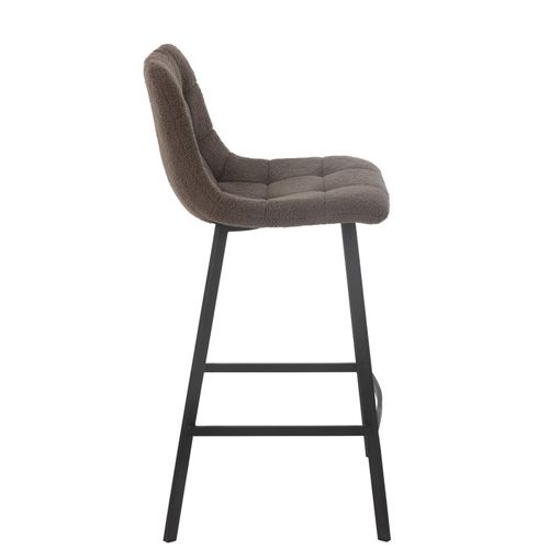 Chaise De Bar Matelassée Bouclette "kent" 95cm Marron