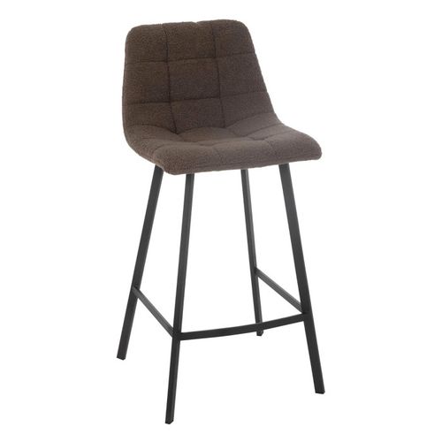 Chaise De Bar Matelassée Bouclette "kent" 95cm Marron