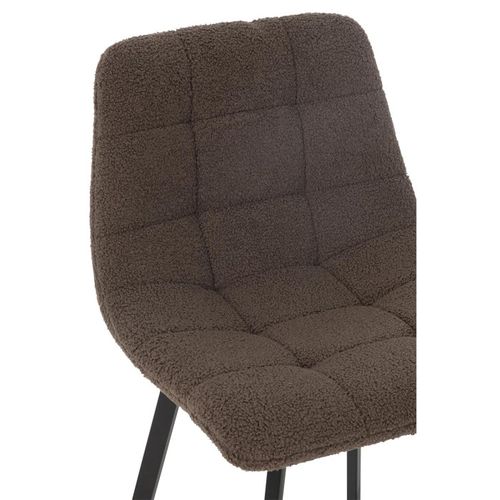 Chaise De Bar Matelassée Bouclette "kent" 95cm Marron
