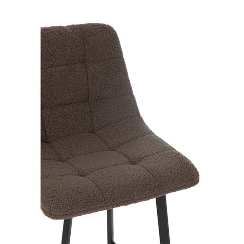 Chaise De Bar Matelassée Bouclette "kent" 95cm Marron