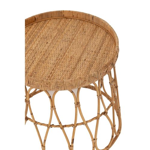 Lot De 2 Tables D'appoint En Rotin "sonny" 50cm Naturel