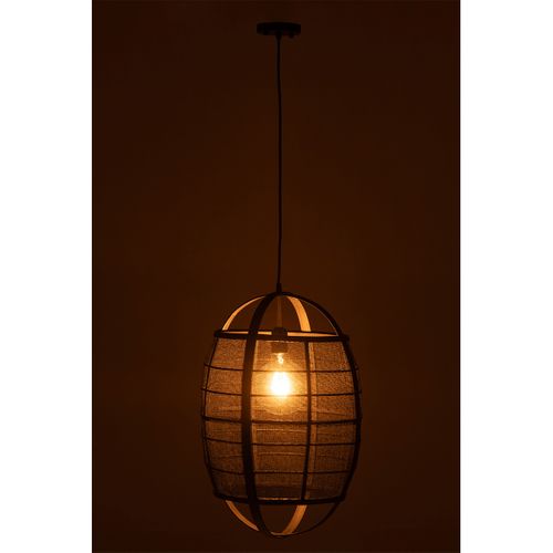 Lampe Suspension En Bambou "ion" 37cm Noir