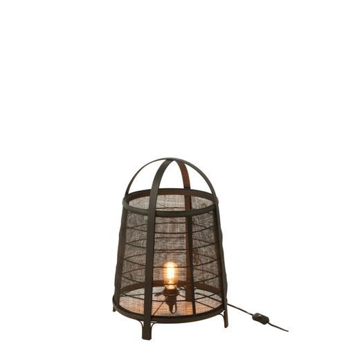 Lampe à Poser En Bambou "rya" 52cm Noir