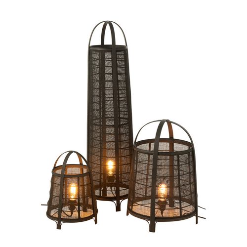 Lampe à Poser En Bambou "rya" 52cm Noir