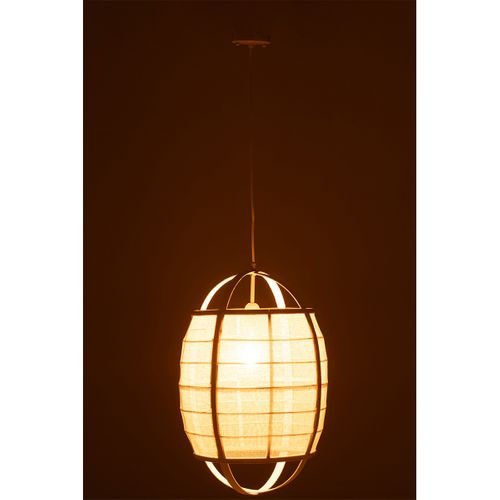 Lampe Suspension En Bambou "ion" 37cm Blanc