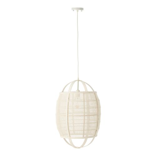 Lampe Suspension En Bambou "ion" 37cm Blanc