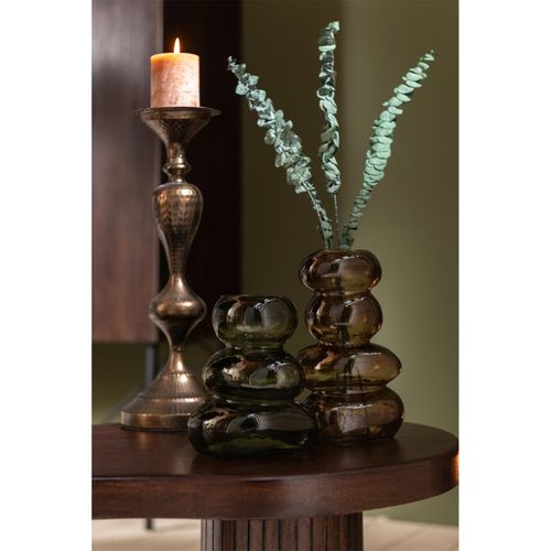 Lot De 2 Bougeoirs En Métal "malcolm" 47cm Marron