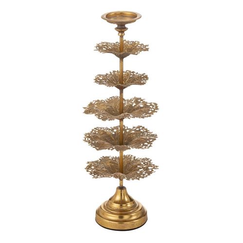 Bougeoir Déco En Métal "arbre" 62cm Or