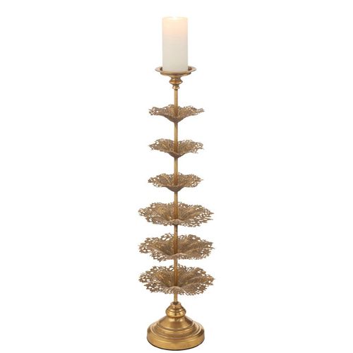 Bougeoir Déco En Métal "arbre" 79cm Or