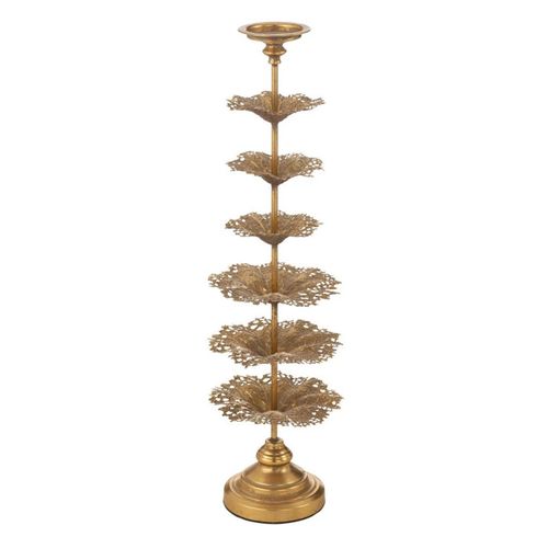 Bougeoir Déco En Métal "arbre" 79cm Or