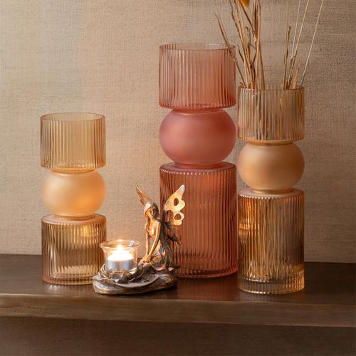 Bougeoir Déco En Métal "vidia" 16cm Or