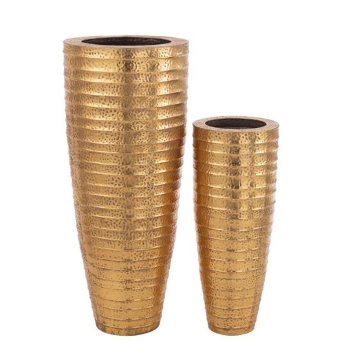 Lot De 2 Vases Déco En Métal "egypte" 122cm Or
