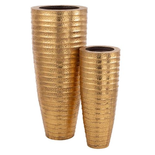 Lot De 2 Vases Déco En Métal "egypte" 122cm Or