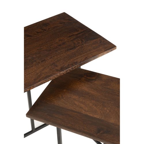 Lot De 2 Tables D'appoint Gigognes "randy" 63cm Marron