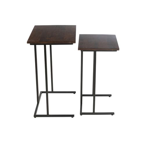 Lot De 2 Tables D'appoint Gigognes "randy" 63cm Marron