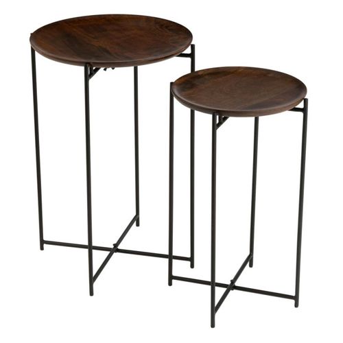 Lot De 2 Tables D'appoint "randy" 56cm Marron