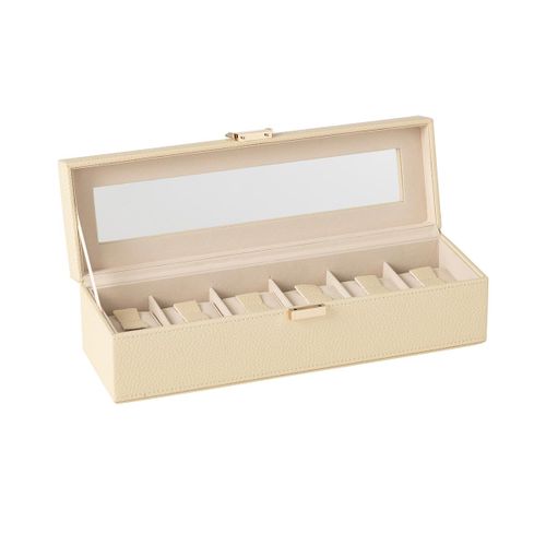 Boîte à Montres 6 Compartiments "ericka" 34cm Beige