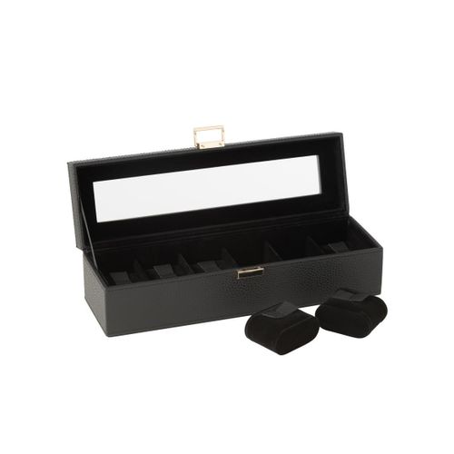 Boîte à Montres 6 Compartiments "ericka" 34cm Noir
