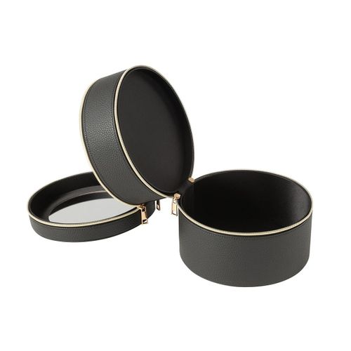 Boîte Ronde Pour Cosmétiques "ericka" 19cm Noir