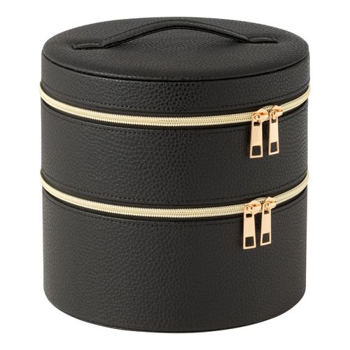 Boîte Ronde Pour Cosmétiques "ericka" 19cm Noir