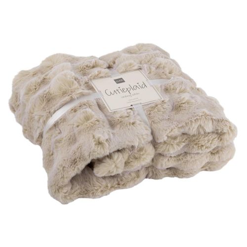 Plaid Uni "wave" 130x180cm Ivoire