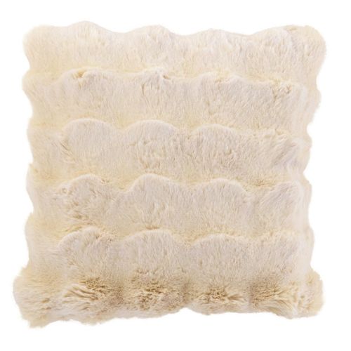 Coussin Déco Uni "wave" 45x45cm Crème