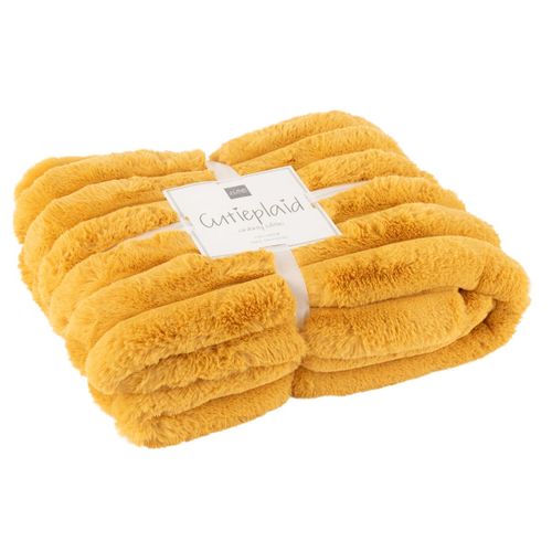 Plaid Design Uni "corduroy" 130x180cm Ocre Clair