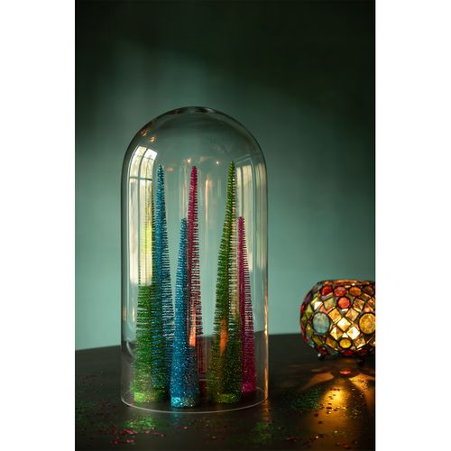 Lot De 3 Sapins De Noël Déco "paillettes" 40cm Bleu