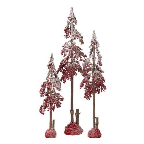 Arbre De Noël Déco "grosses Baies" 135cm Rouge