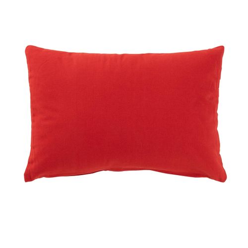Coussin Déco En Velours "joyful" 30x45cm Rouge