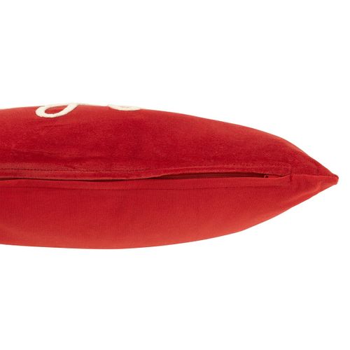Coussin Déco En Velours "joyful" 30x45cm Rouge