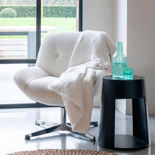 Plaid Uni "effiloché" 130x180cm Blanc