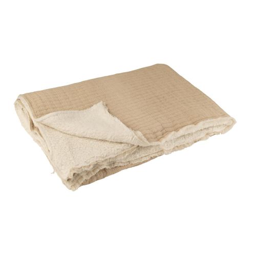 Plaid Déco Lignes "teddy" 130x180cm Beige