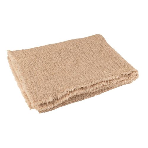 Plaid Uni "effiloché" 130x180cm Beige